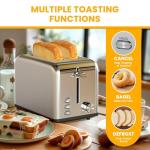 Simple Deluxe 2-Slice Stainless Steel Toaster with Settings