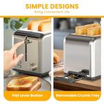 Simple Deluxe 2-Slice Stainless Steel Toaster with Settings