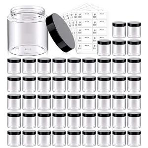 50 Pack 4 OZ Clear Plastic Jars with Lids