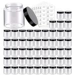 50 Pack 4 OZ Clear Plastic Jars with Lids
