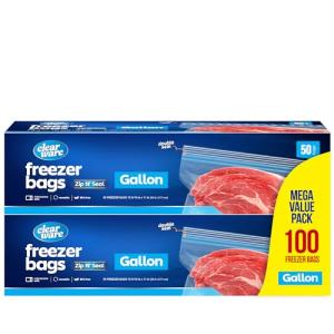 100 Count Gallon Freezer Bags with Double Zipper