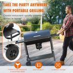 Realcook BBQ Barrel Charcoal Grill with Side Tables