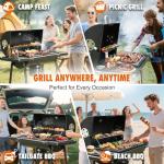 Realcook BBQ Barrel Charcoal Grill with Side Tables