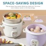 Aroma Rice Cooker with Steaming Basket, 4 Cups