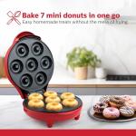 7-Count Mini Donut Maker – Makes 7 Donuts in Minutes, Non-Stick Plates, Compact Upright Storage, Easy to Use & Clean – Fun Baking Appliance for Kids, Adults, and Breakfast Treats