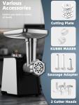 Oaomi 3200W Max Electric Meat Grinder & Sausage Stuffer - Mincer Machine with Tool 1 Blade And 3 Plates, 3 Tubes & Kubbe Kit Tool for Home Kitchen Use(Black)