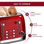Roter Mond Retro 4-Slice Stainless Steel Toaster