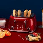 Roter Mond Retro 4-Slice Stainless Steel Toaster