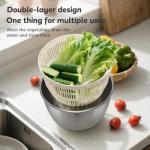 Stainless Steel Salad Spinner with Non-Slip Base