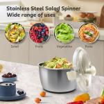 Stainless Steel Salad Spinner with Non-Slip Base