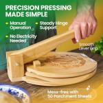 WeLime Bamboo Tortilla Press with Parchment Sheets