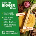 WeLime Bamboo Tortilla Press with Parchment Sheets