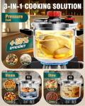 WantJoin 6Qt 3-in-1 Stainless Steel Pressure Cooker