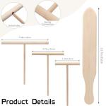 Wooden Crepe Spreader and Spatula Set - 4 Pack