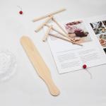 Wooden Crepe Spreader and Spatula Set - 4 Pack