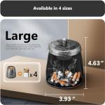 Metal Smokeless Outdoor Ashtray with Lid - Blue