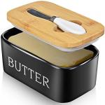 Ceramic Butter Dish with Lid and Knife