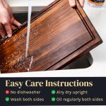 Reversible Walnut Wood Cutting Board with Juice Grooves