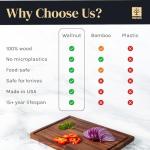 Reversible Walnut Wood Cutting Board with Juice Grooves