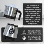 Electric Spice and Nut Grinder - 500W Power