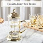 Gold French Press Coffee Maker with 4-Level Filter
