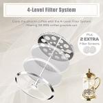 Gold French Press Coffee Maker with 4-Level Filter