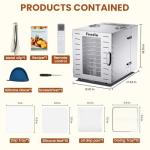 Large Stainless Steel Food Dehydrator with Remote Control