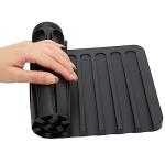 Silicone Self-Draining Dish Drying Mat - Black