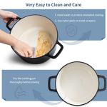 Velaze 6 QT Enameled Cast Iron Dutch Oven