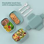 HOMETALL Stackable Bento Lunch Box with Utensils