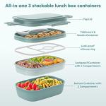 HOMETALL Stackable Bento Lunch Box with Utensils