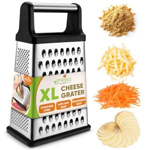 Spring Chef XL Stainless Steel 4-Sided Cheese Grater