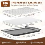 BEWOS Nonstick Baking Sheet and Rack Set
