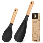 Silicone Cooking Spoon and Rice Scooper Set