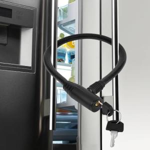 Secure Black Refrigerator Lock with Keys for Fridge
