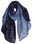 GERINLY Navy Blue Space Design Wrap Scarf