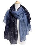 GERINLY Navy Blue Space Design Wrap Scarf