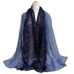 GERINLY Navy Blue Space Design Wrap Scarf