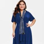 GERINLY Navy Blue Space Design Wrap Scarf