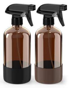 Bontip Amber Glass Spray Bottles with Sleeves - 2 Pack