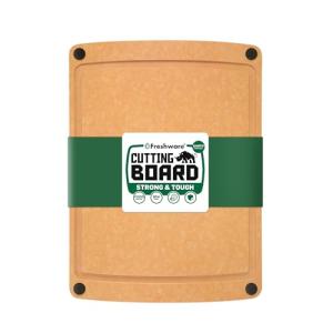 Freshware Medium Wood Cutting Board with Juice Groove