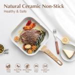 SENSARTE Nonstick Ceramic Grill Pan, 9.5 Inch