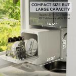 Hermitlux Portable Countertop Dishwasher with 6 Wash Programs