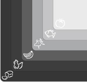 Set of 6 Flexible Cutting Board Mats with Icons