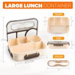 EASYFUN Bento Box for Adults, 4 Compartments