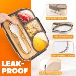 EASYFUN Bento Box for Adults, 4 Compartments