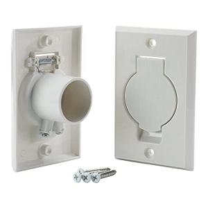 White Round Wall Inlet Valve Cover Plates (2 Pack)