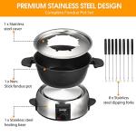 Electric Fondue Pot with Temperature Control and Forks