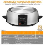 Electric Fondue Pot with Temperature Control and Forks