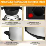 Electric Fondue Pot with Temperature Control and Forks